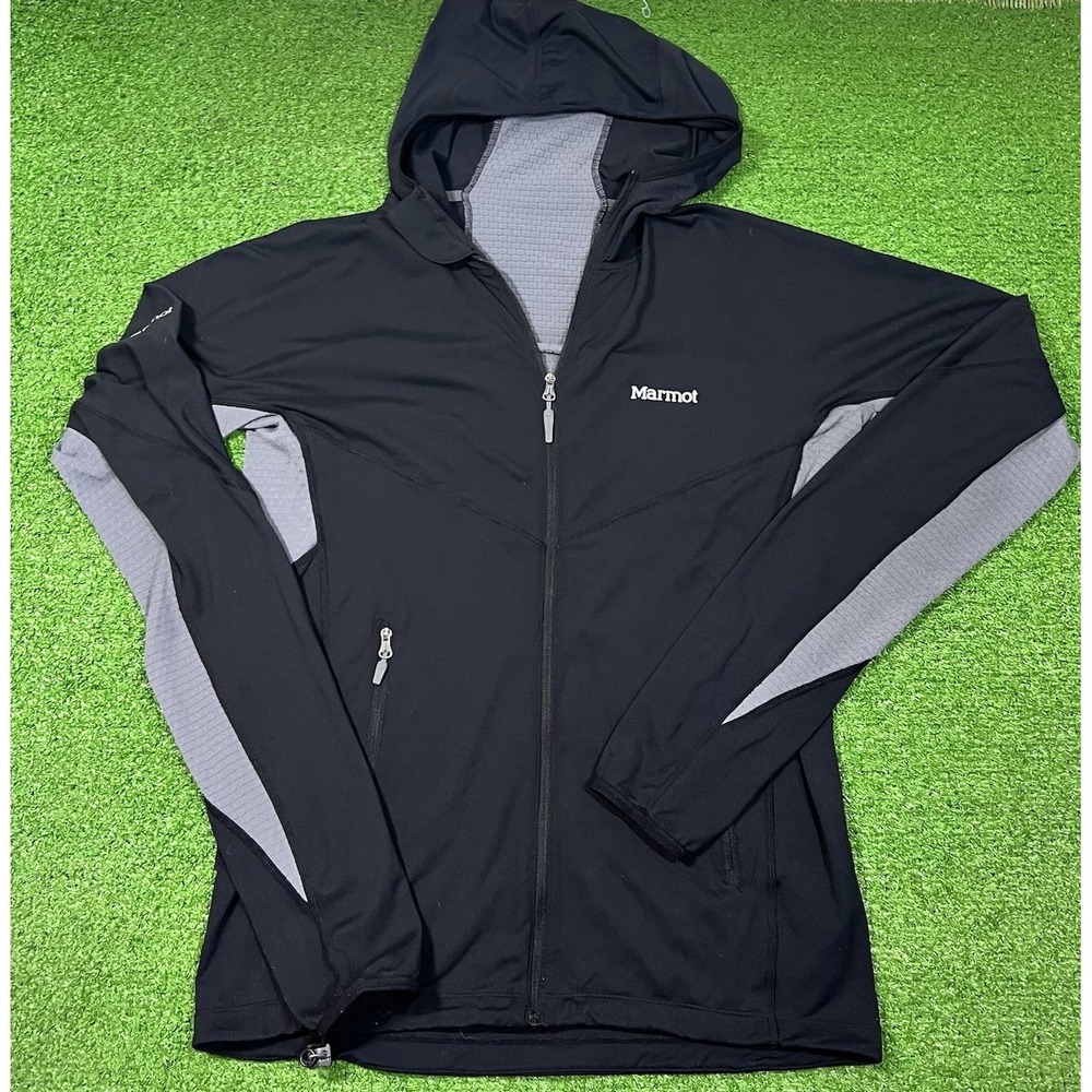 Marmot Running Jacket Men's Small Black Lightweight Performance Hoodie 2014